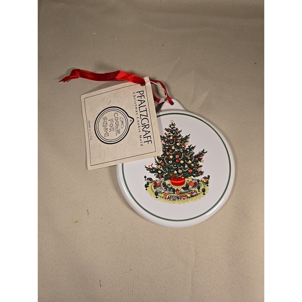 Pfaltzgraff  Christmas Tree Cookie Mold Press Cookies For Santa Heavy Porcelain